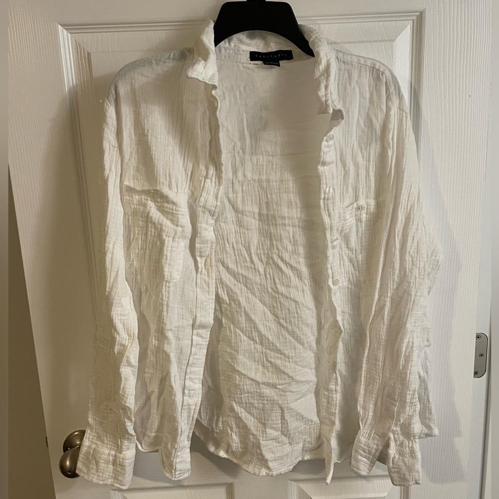 White Sanctuary Linen Long Sleeve Small